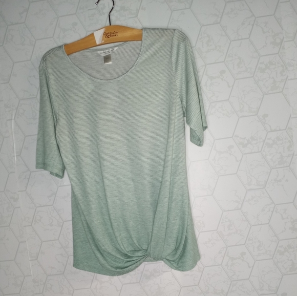 Christopher & Banks twist hem stripe top - Picture 2 of 8